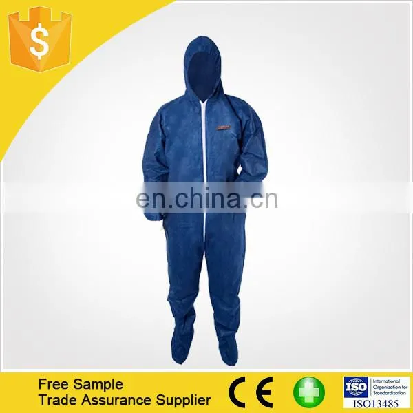 High Quality Disposable SMS/PP Working Coverall with Zipper