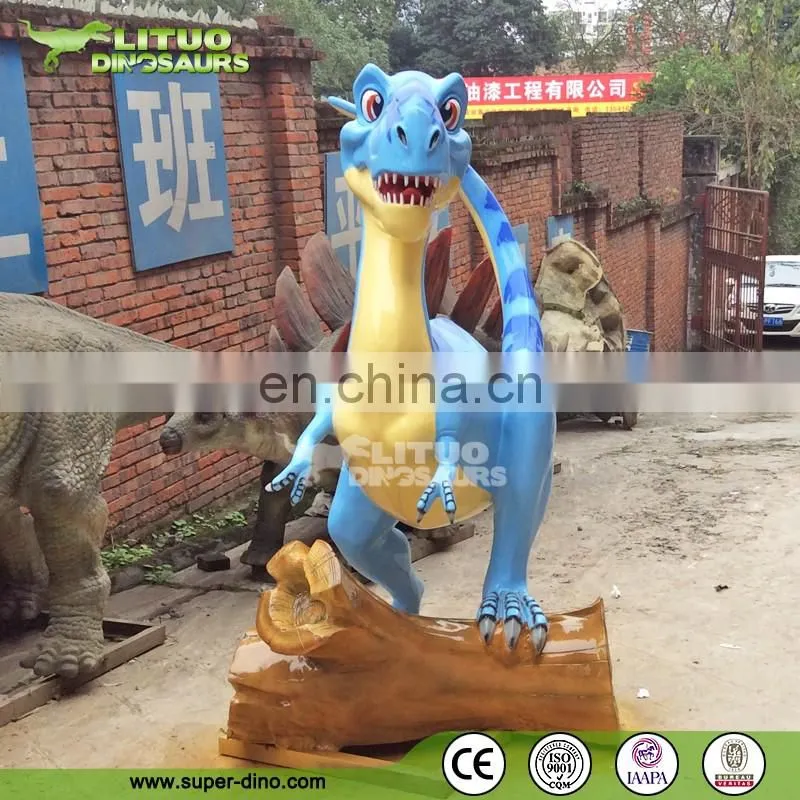 Amusement Park Cute Decoration Fiberglass Dinosaur Statue
