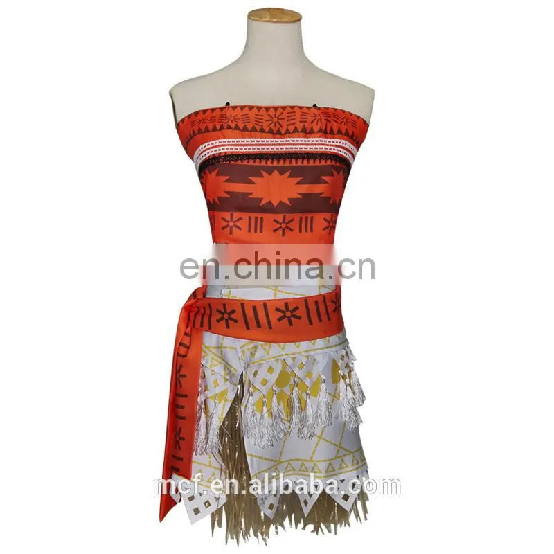 2017 hot new products wholesale funny cosplay Moana Costumes cotton fancy dress costumes for kids MCH-2433