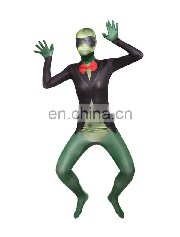 Green Frog Full Body Spandex Lycra Catsuit Cosplay Party Dress Funny Costume