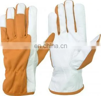 2009 cow split leather gloves/cow crust leather/Yellow Cowhide suede Leather Gloves working gloves Ri-WG-61-Y
