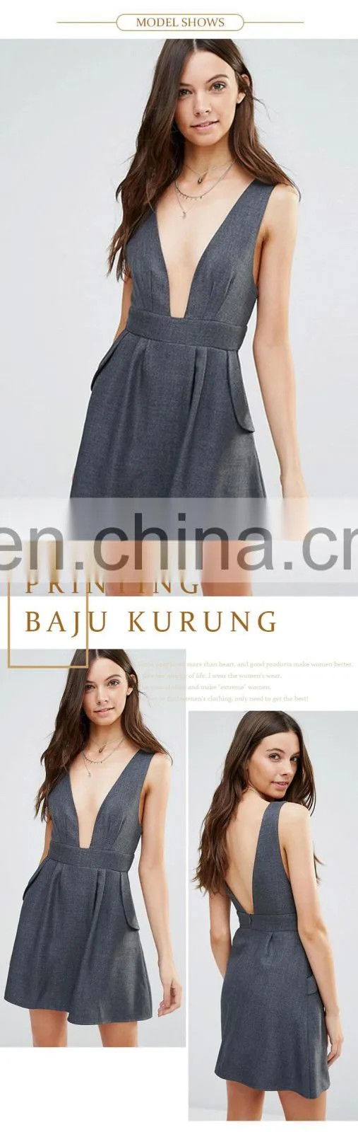 Latest dress design fashion girls short frocks open breast sexy women dress
