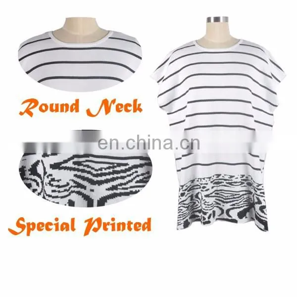 White High Quality Spring Fashion Stripe Fish Women Sweater Wide Bats Sleeve Long Pullover