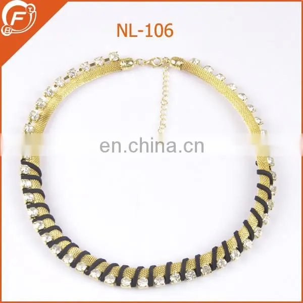 metal gold chain necklace with fringe for women decoration
