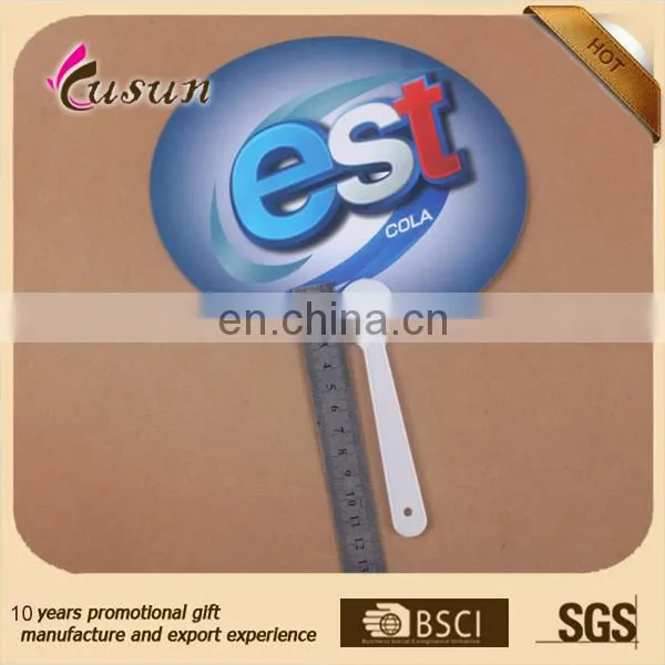 New design customized best sell custom plastic handle paper fan