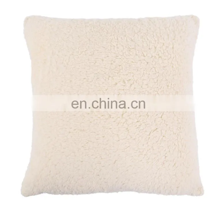 Luxury Warm pink Sequin faux rabbit fur cushion with shepa