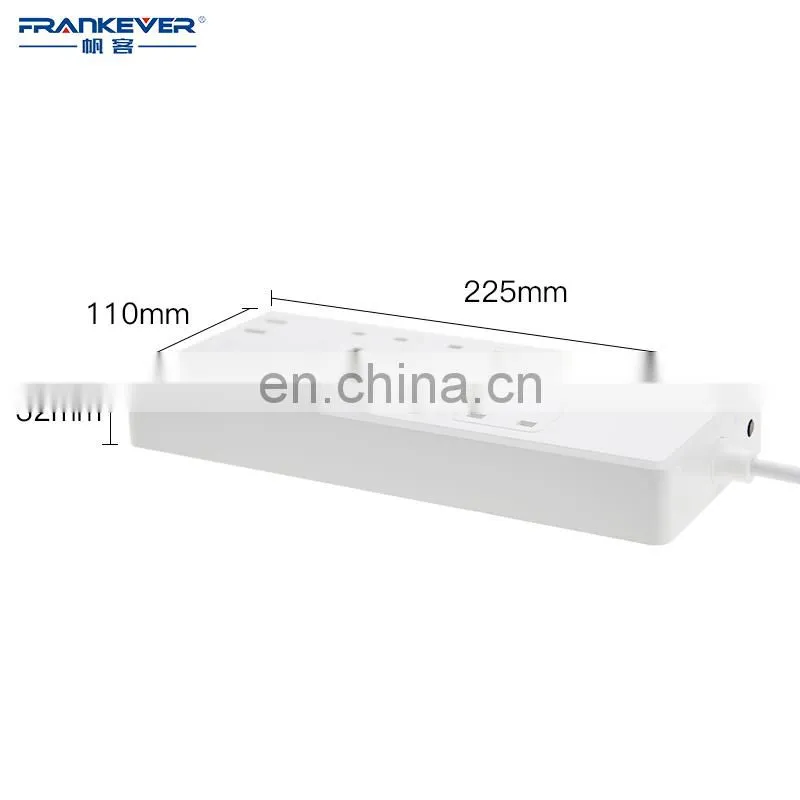 FRANKEVER iPhone Android Smartphone Control 6AC Electric Outlets WiFi Smart White Power Strip With 4 USB Charging Ports
