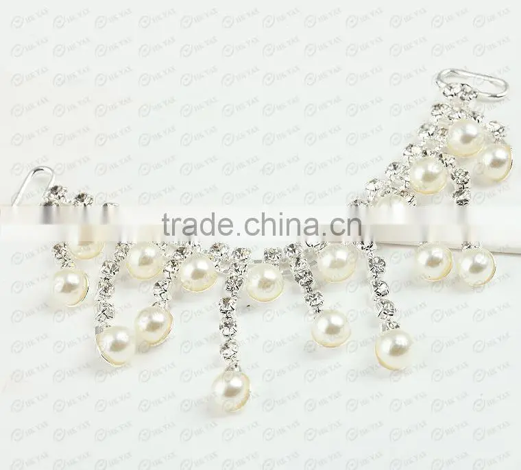 0519W cup chain rhinestone pearl,rhinestone cup chain pearl,rhinestone pearl cup chain for shoes accessory shoe flower