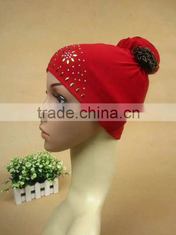 A523 fashion flower islamic hijab cap,muslim hejab hat