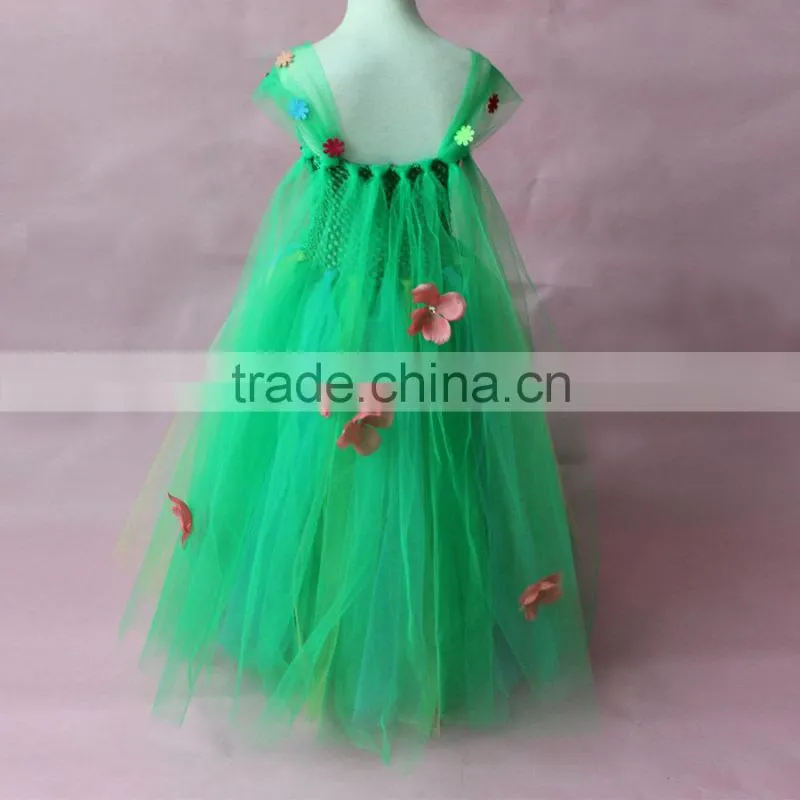 New Elsa Dress With Cape Fabric Green Color tulle tutu dress