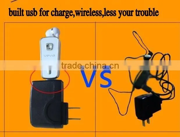 2013 Hotting! retractable bluetooth headset built-in usb stand time