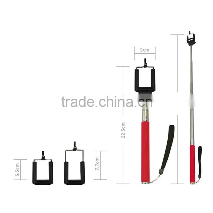2015 hot selling bluetooth selfie stick with bluetooth remote shutter button