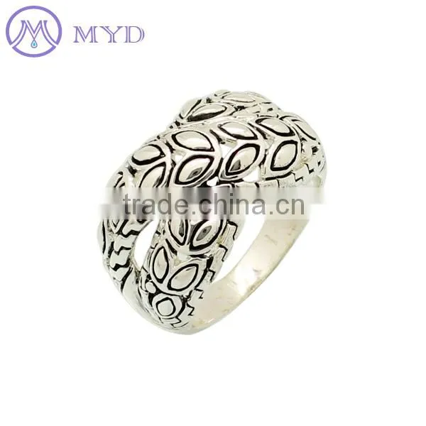 silver leaf ring with factory price
