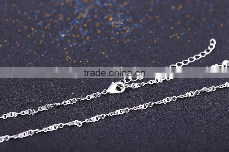good selling fashion jewelry rhodium plated cheap short chain necklace