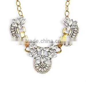 Hot Sale Female Gold Jewelry Necklaces With Shining Rhinestone