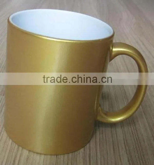 Sublimation11 oz. gold pearl finish mug