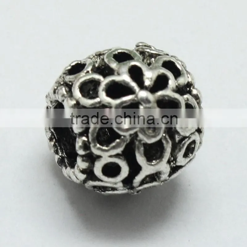 Round Metal Jewelry Accessories Handmade Zinc Alloy Pdora Bracelet Beads