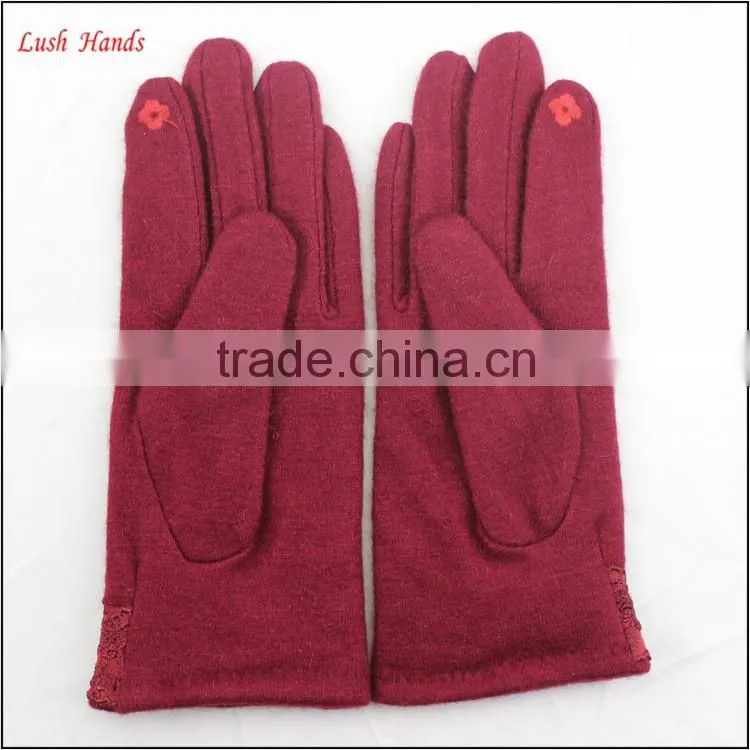 ladies winter fashion dress gloves thin woolen gloves touch screen hand gloves