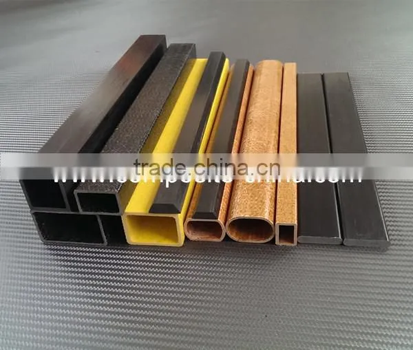 Fiberglass rectangular or trapezoid tube with pultrusion