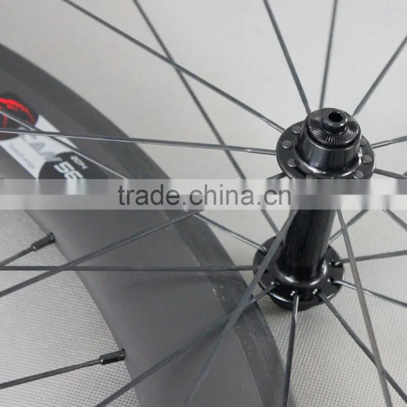56mm clincher carbon bicycle wheels 27mm width road bike wheelset R13 hubs Sapim CX-Ray spokes 56C