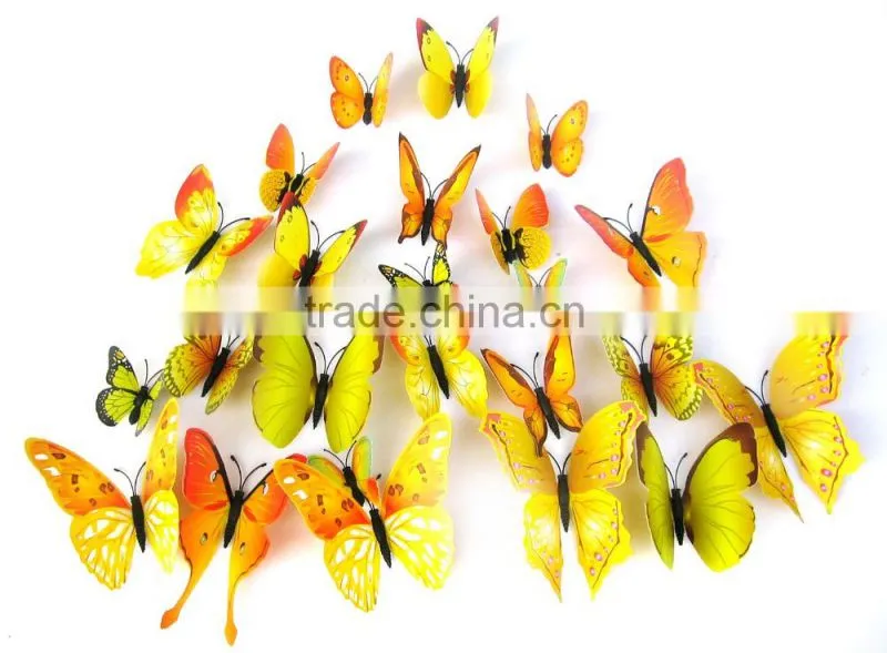 ALFOREVER 12 pcs butterlies per bag one layer colorful hot sale butterflies
