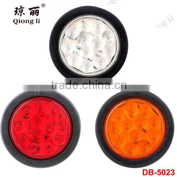 12V/24V truck&trailer anti-shock 4" round LED tail lamp with PC lens