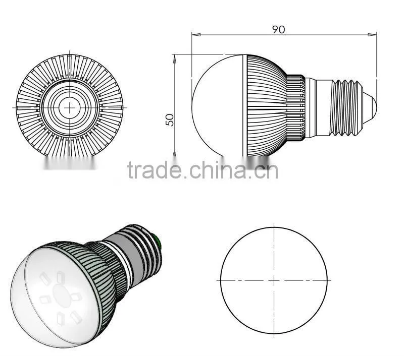 Edgelight 3W/5W E27 round panel light