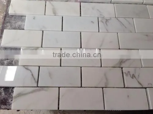 Hot Brick Design Calacatta Gold Marble Mosaic TIles with competitive prices