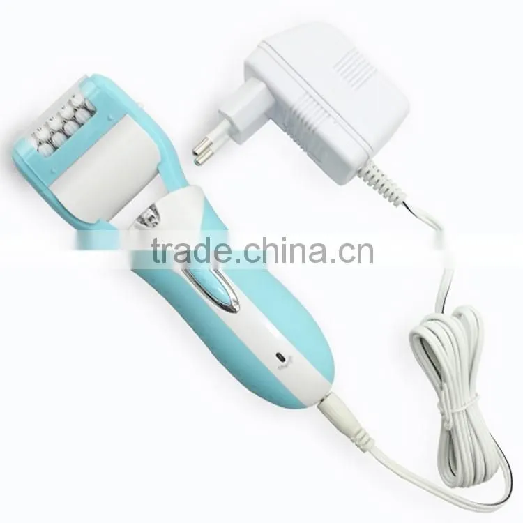 Rechargeable battery ladies fashion electric shaver epilator and pedicure foot file 3 in 1