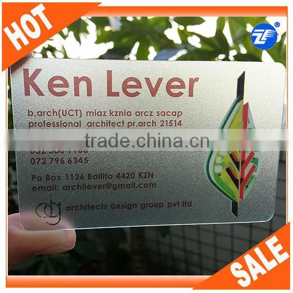 High quality CR80 CMYK Printing pvc transparent business card