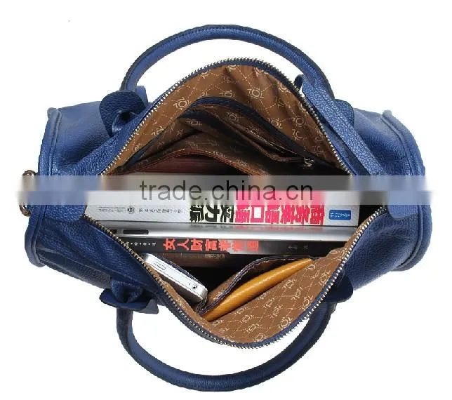 2016 latest new arrival high quality fashion plain lady handbag blue bag