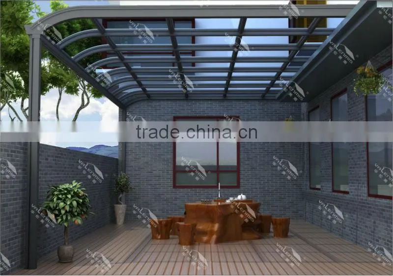 Garden of villa Alumium arch rain canopy for sale