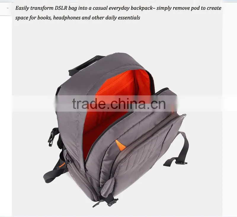 Besnfoto Light Grey Multi-fonction dslr camera backpack laptop bag for dslr laptop tripod