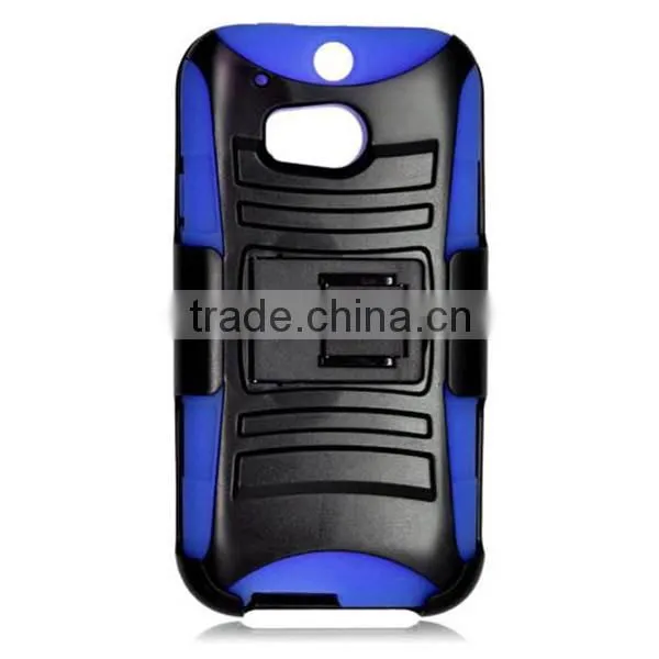 Rugged Hybrid Hard Mobile Phone Case Belt Clip Holster For HTC One M8
