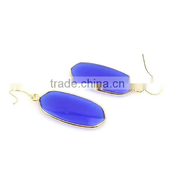 Semi-precious gem agate stone drop earring