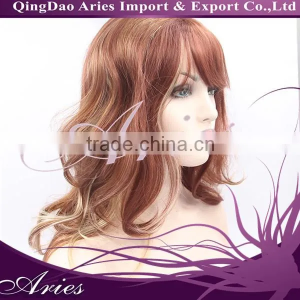 2015 New fashion 100% synthetic kinky curly lace front wig for black women