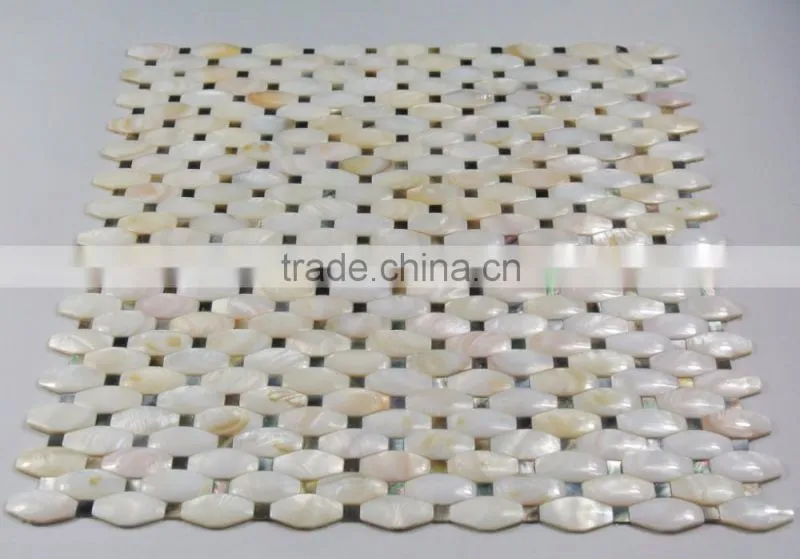 Convex pattern shell mosaic tile,bathroom tile,seamless on mesh