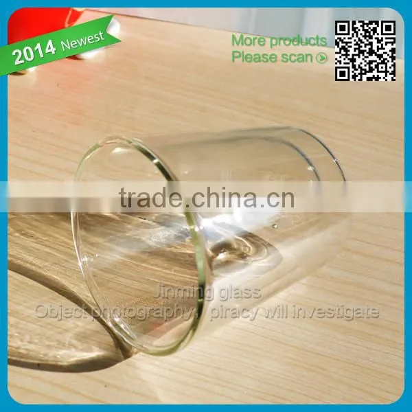Classical 50ml double wall glass cup drinking glass for gift glassware