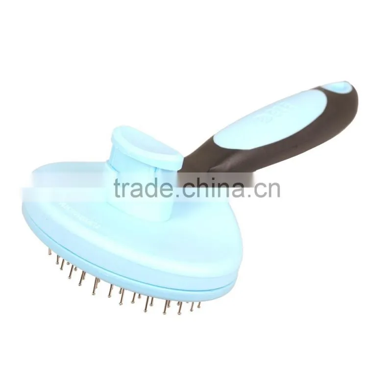 Pink/Blue Thick Pin Pet Fur Grooming Dog Comb Brush Shedding Tool