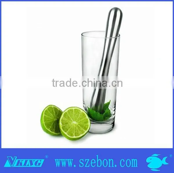 High quality stainless steel cocktail muddler barware bar set