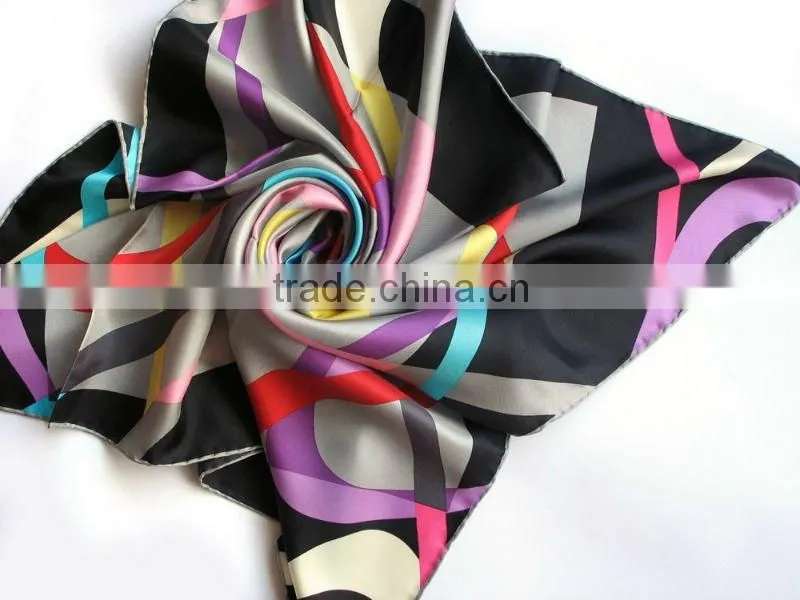 Superior Silk Twill Foulard Square Scarves Colorful