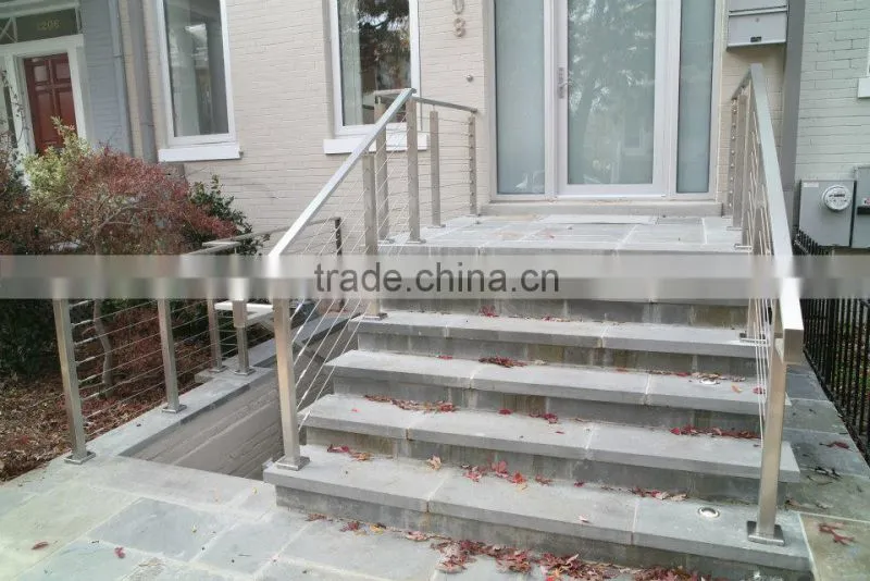 Wrought iron porch railings stainless steel wire tensioner