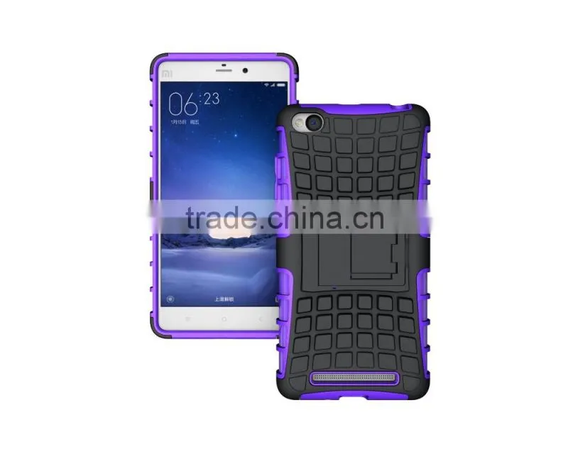 Hot Selling Kickstand Hybrid Heavy Duty Armor Shockproof Phone Case For Xiaomi For Redmi 3