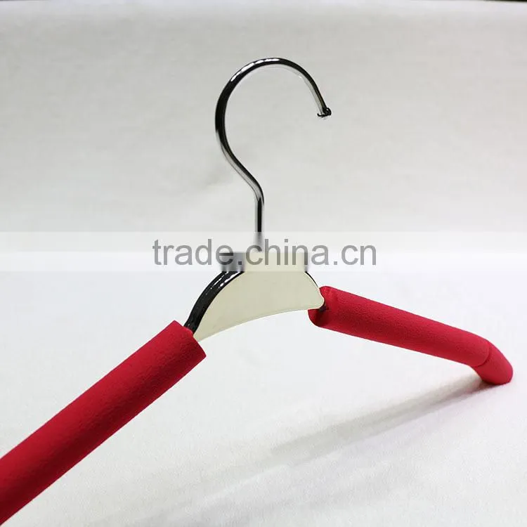antiskid sponge covered metal electroplating clothes hanger,boys/girls/kids/children/adult