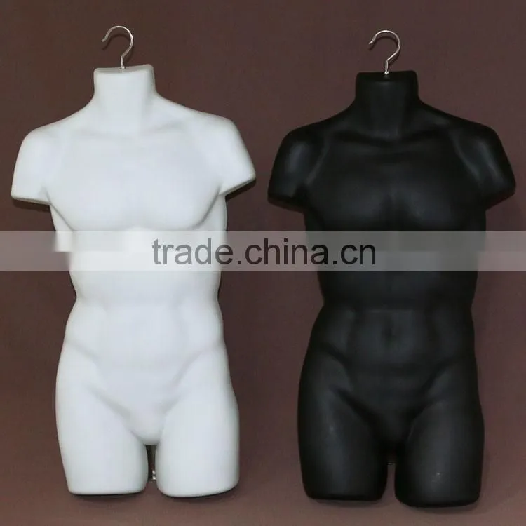 Torso half upper body male mannequins with hook for man wear garment display