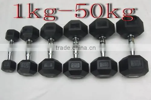 Hex Rubber Dumbbell