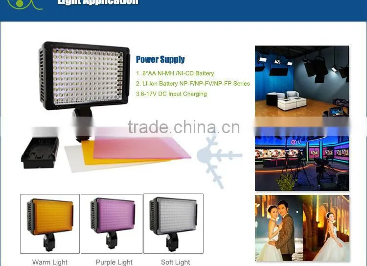 LED Video Light Power Adapter 5500K LED Chips Lighting for Camera & Camcorder Light 3200K-5500K DSLR DV