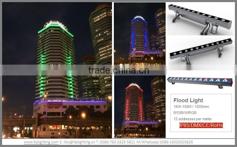 36~108w Length customized High power LED building facade flood lighting IP65 CE certification