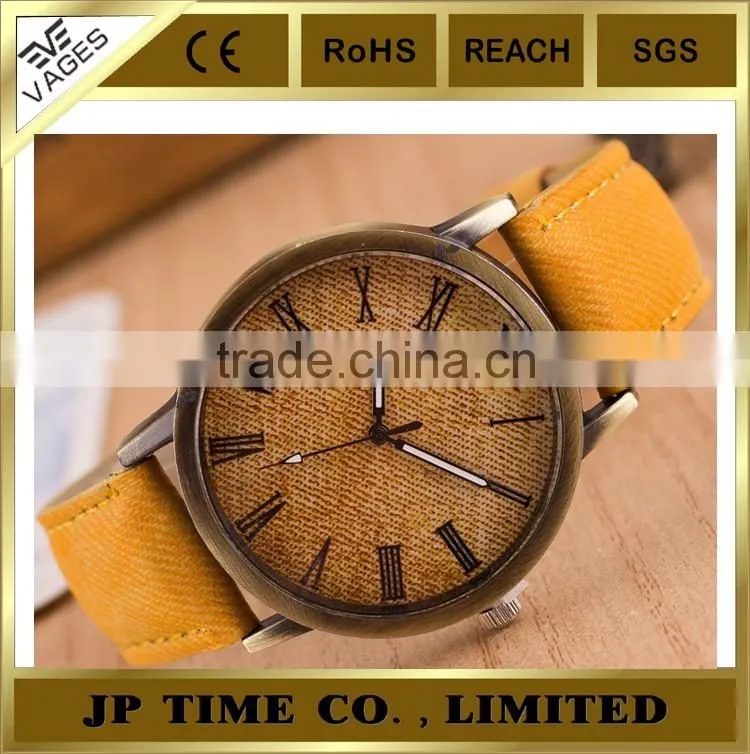 New Men Women Leather Analog Round Casual Cowboy Vintage leather Watch JUST