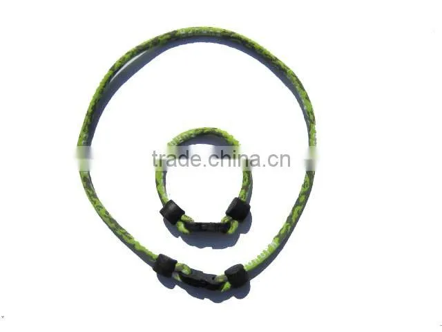 Power Energy Titanium Germanium 1 Rope Necklace & Bracelet Set